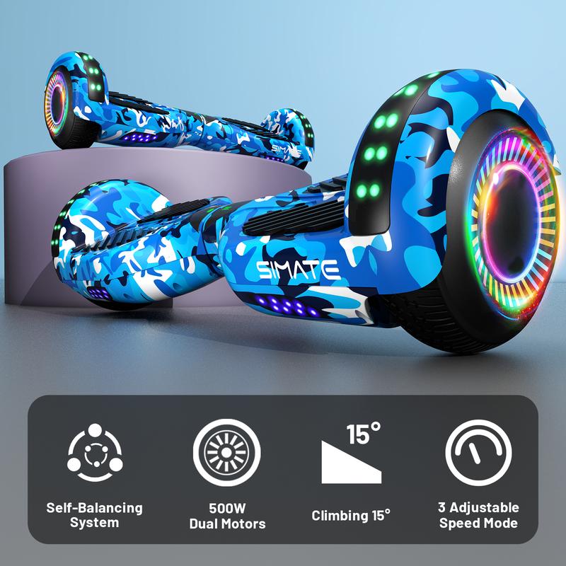 Limited time discount, smart bluetooth electric scooter with LED cool lights, Christmas gift, equipped with built-in bluetooth speaker, three gear speed function, support mobile phone APP operation, solid explosion-proof rubber wheels