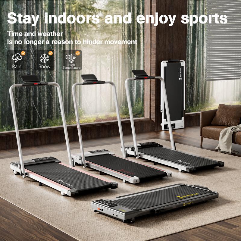 Superun CT05 Treadmills 3in1  Under Desk  Home Foldable Walking Pad 300lbs 3.0HP Quiet Running Machine Portable Installation-Free