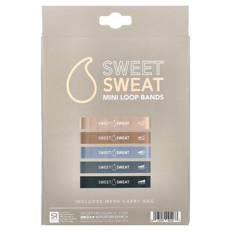 Sports Research Sweet Sweat®, Mini Loop Bands, 5 Loop Bands