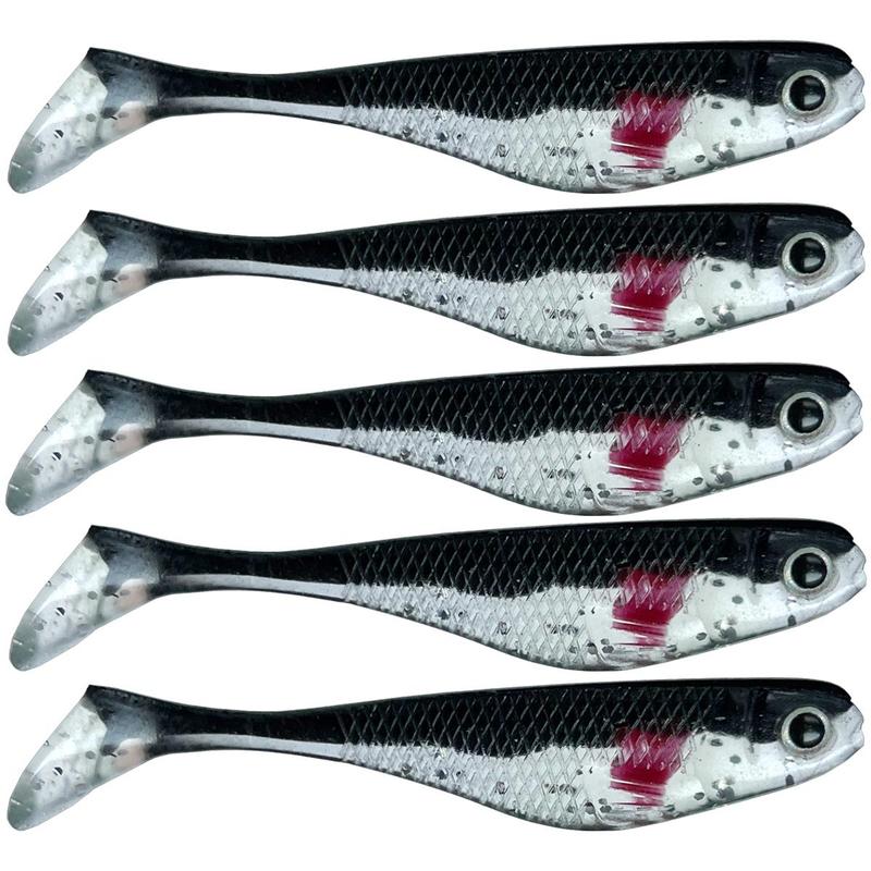 Artificial Fish Shaped Fishing Lure, 5 Counts set Silicone Reflective Fishing Bait, Fake Fishing Lure, Outdoor Fishing Accessories