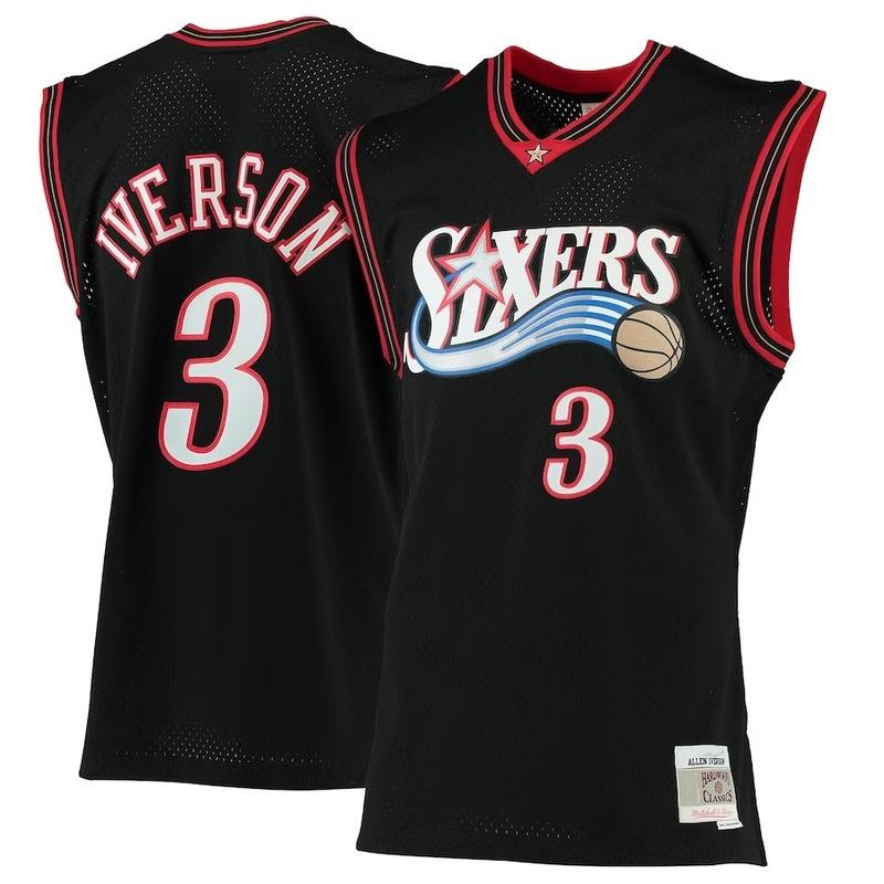 Allen Iverson Men's Sleeveless stitched Basketball Jersey Black 1997-98