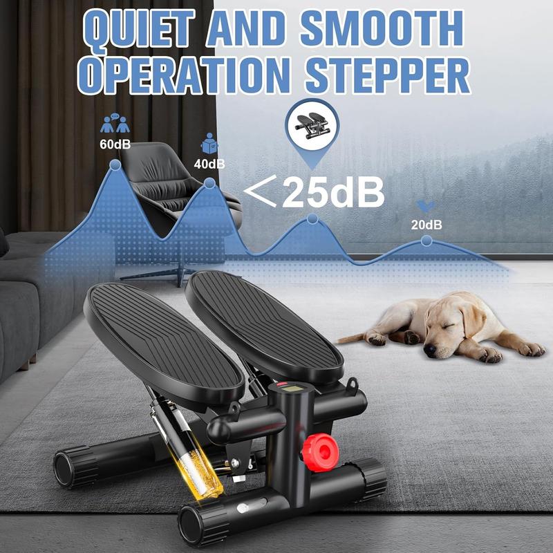 Steppers for Exercise at Home, Stair Stepper with Resistance Bands for Home Fitness, Mini Stepper with 330LBS Loading Capacity, Stair Stepper for Home with LCD