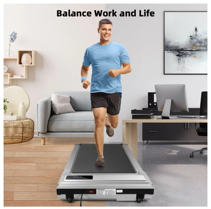 Walking Pad, 2.5HP Under Desk Treadmill with Remote Control and LED Display, Portable Walking Treadmill for Home Office, Walking Jogging Machine with 300 lbs Weight Capacity