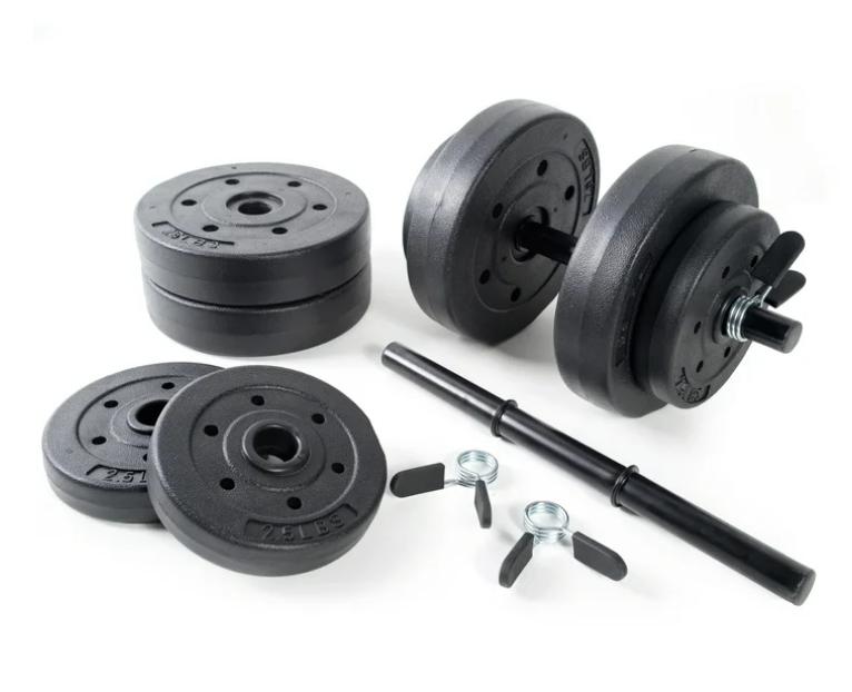 40lb Adjustable Vinyl Dumbbell Set for Fitness and Exercise