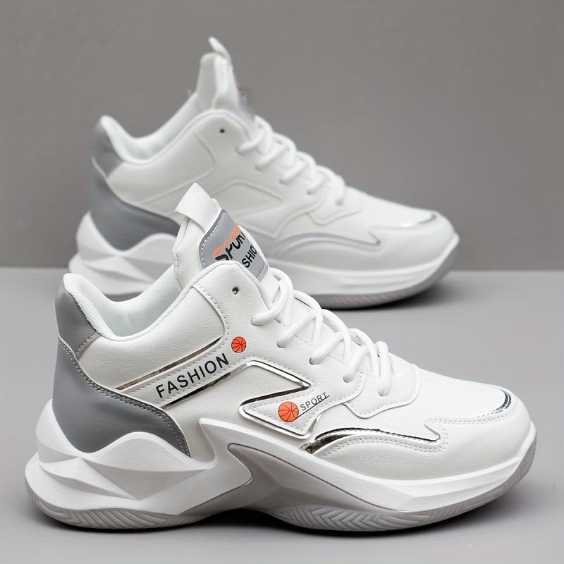 Men's Fashion Street Style High-Top Mesh Breathable Basketball Shoes, Comfortable and Non-Slip Durable Sneaker, Suitable for Men's Outdoor Activities