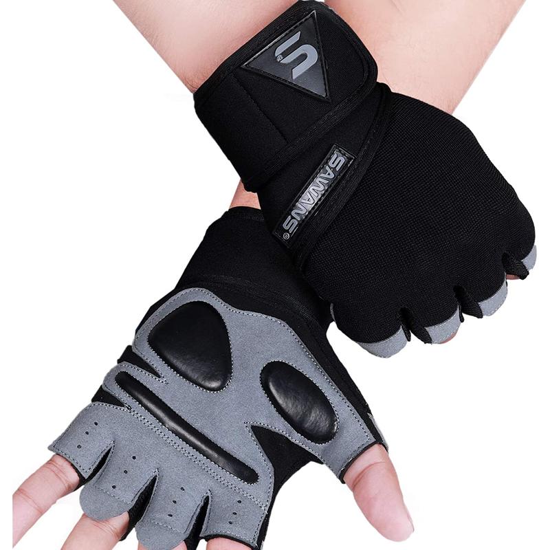 Fitness Workout Gloves Gym Weight Lifting Gloves for Men Women Breathable Gymnasium Wrist Support Padded Deadlifts Exercise Training Pull Ups SAWANS