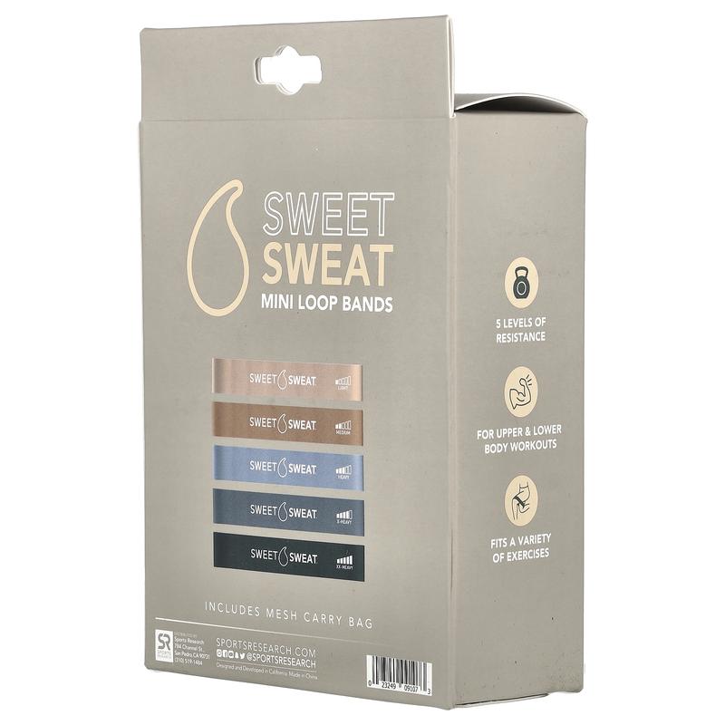 Sports Research Sweet Sweat®, Mini Loop Bands, 5 Loop Bands