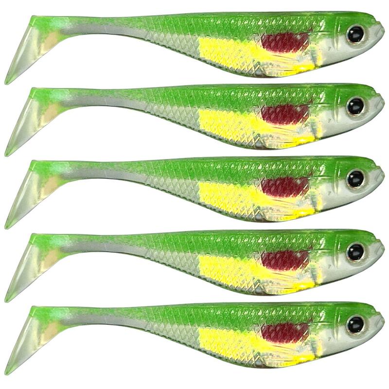 Artificial Fish Shaped Fishing Lure, 5 Counts set Silicone Reflective Fishing Bait, Fake Fishing Lure, Outdoor Fishing Accessories