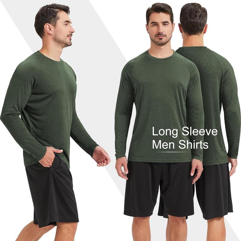 4-7 Pack Long Sleeve Shirts for Men Quick Dry Moisture Wicking Mens Long Sleeve Tee Shirts Workout T Shirts