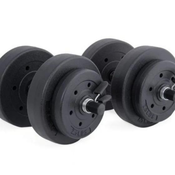 40lb Adjustable Vinyl Dumbbell Set for Fitness and Exercise