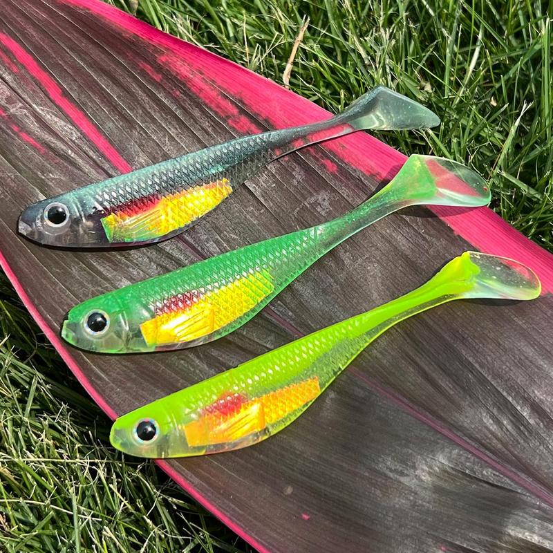 Artificial Fish Shaped Fishing Lure, 5 Counts set Silicone Reflective Fishing Bait, Fake Fishing Lure, Outdoor Fishing Accessories