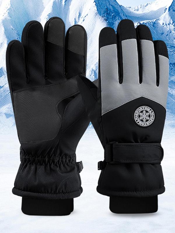 Unisex's Solid Color Touch Screen Thermal Lined Gloves, 2024 New Style Sporty Warm Gloves for Outdoor Cycling Skiing, Fashion Accessories for Men & Women