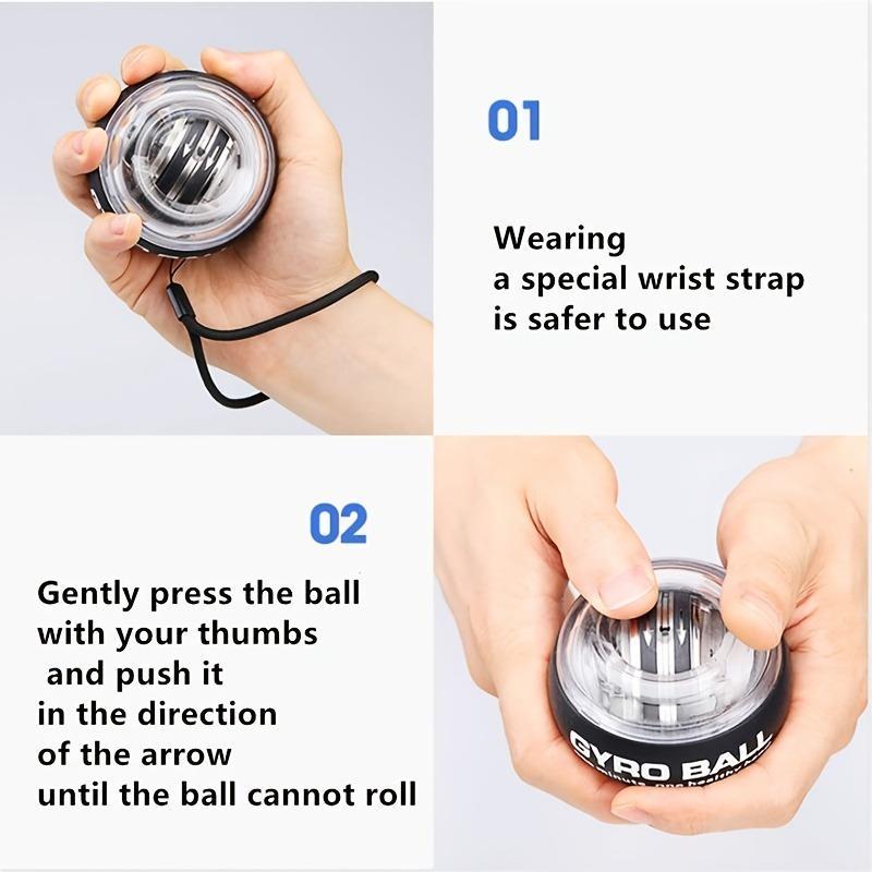 Wrist Exercise Equipment, Fitness Gripper, Gyro Training Fitness Decompression Grip Ball, Hand Strengthener for Home Gym