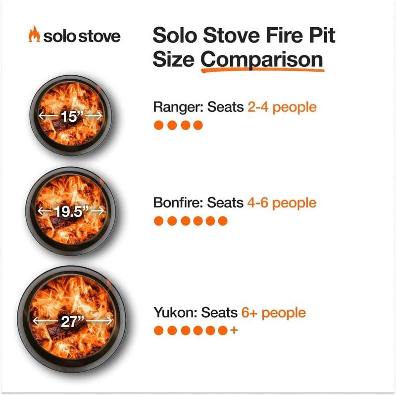 Solo Stove Yukon 2.0, 27 Inch Smokeless Fire Pit with Removable Ash Pan - Wood Burning Portable Stainless Steel Outdoor Fireplace, Stainless Steel, Ideal for 6 or More People, 38 lbs