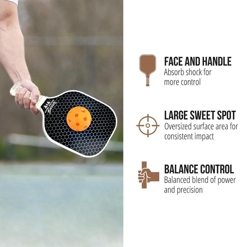 Pickleball Paddle Set | High-Performance Fiberglass | Ergonomic Grip | 4 Balls & Bag