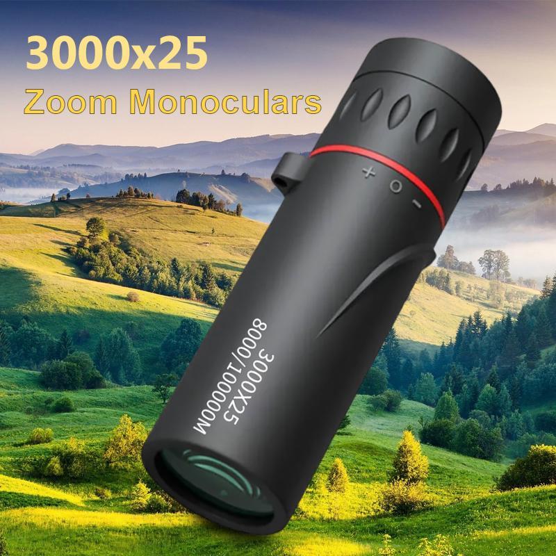 3000x25 HD Monocular Telescope, Portable Mini Monocular Telescope, Monocular Telescope for Outdoor Travel, Concerts and Fishing, Outdoor Camping and Hiking Equipment