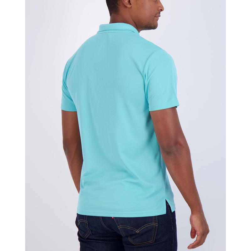 Real Essentials 3 Pack: Mens Short Sleeve Dry-Fit Collared Polo Shirt with Pocket - Active Casual (Available Big & Tall)