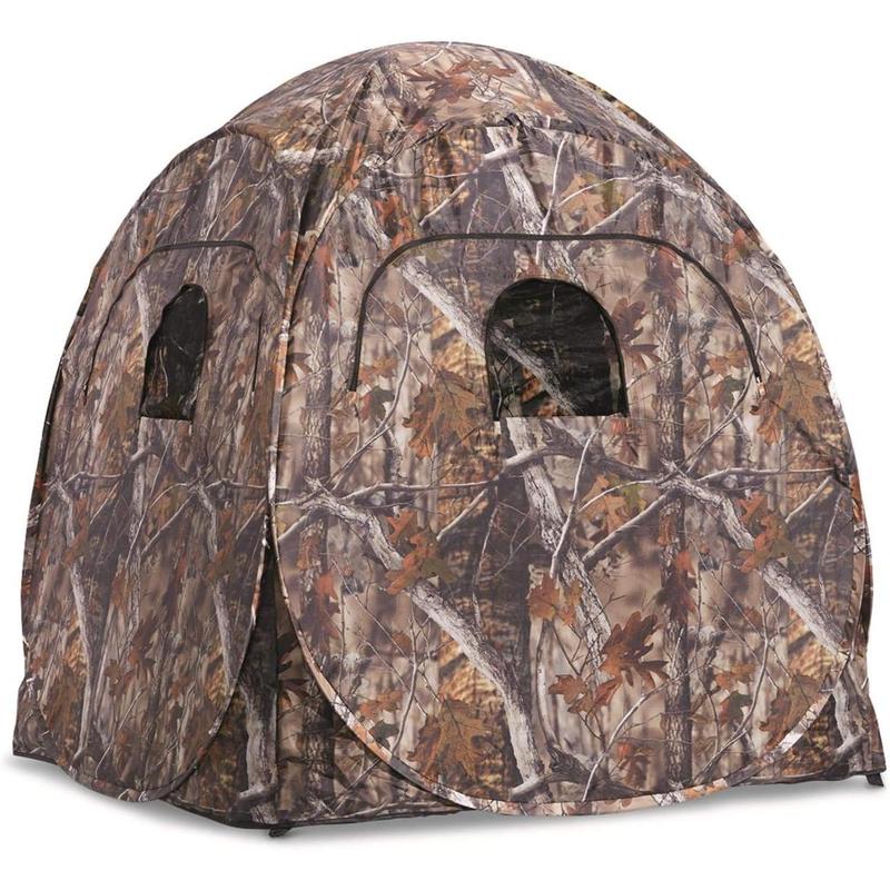 Hunting Ground Blind, 1-2 Person Tent, Hunting Gear, Equipment, and Accessories, 4-Panel Spring Steel