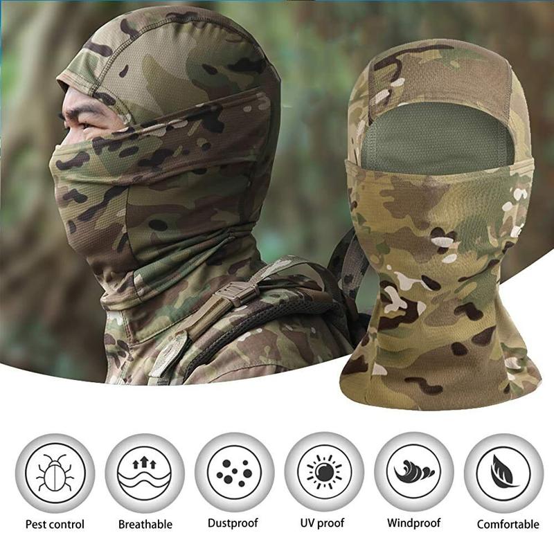 Balaclava Face Mask UV Protection Ski Sun Hood Tactical Camo Masks for Men Women