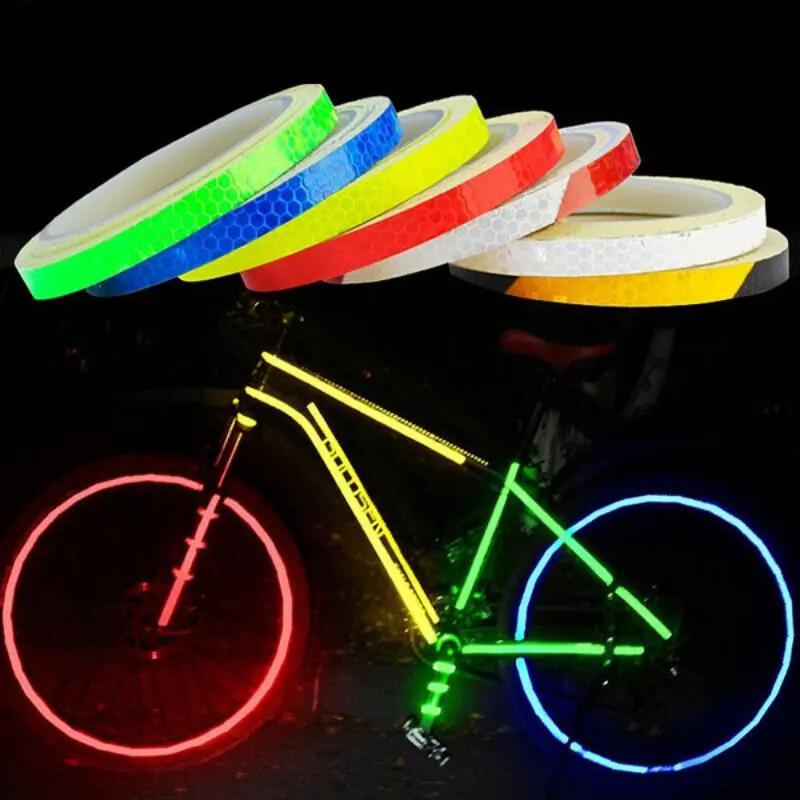 Bicycle Reflective Sticker, 1 Count 8m Bicycle Safety Reflective Strip, Bicycle Decorative Sticker, Bicycle Accessories for Outdoor Cycling