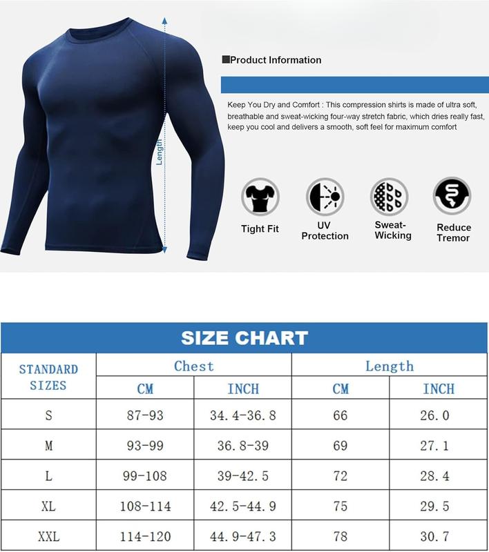 4 5 Pack Workout Compression Shirts Men Long Short Sleeve Rash Guard Athletic Undershirt Gear T Shirt for Sports