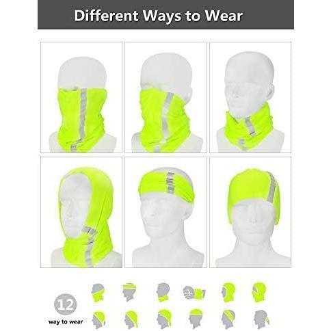 8 counts Reflective Neck Gaiter for Men  Face Cover Breathable  for Cycling Sun Protection Outdoor Sports