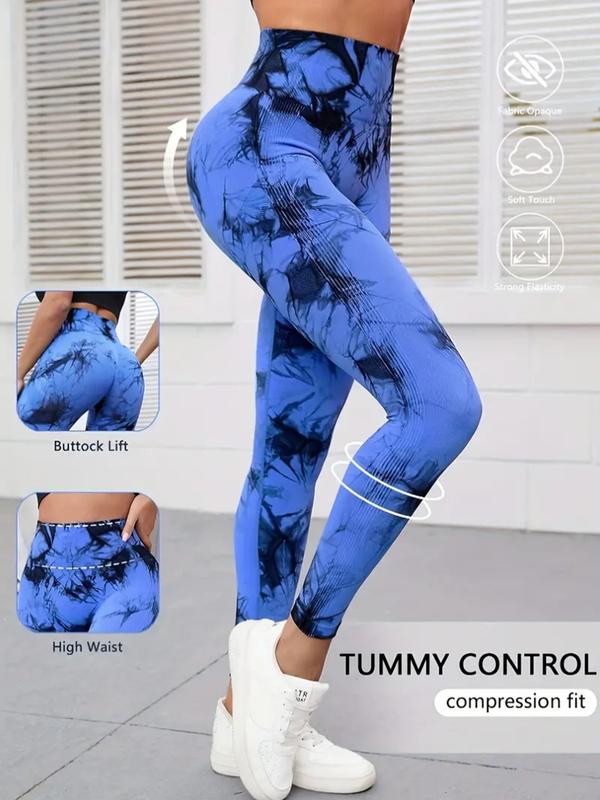 2 Pcs Women Tie Dye High Waisted leggings Workout Rear Lifting Tummy Control Yoga Gym Athletic  high waist athletic  squat proof soft yoga full length