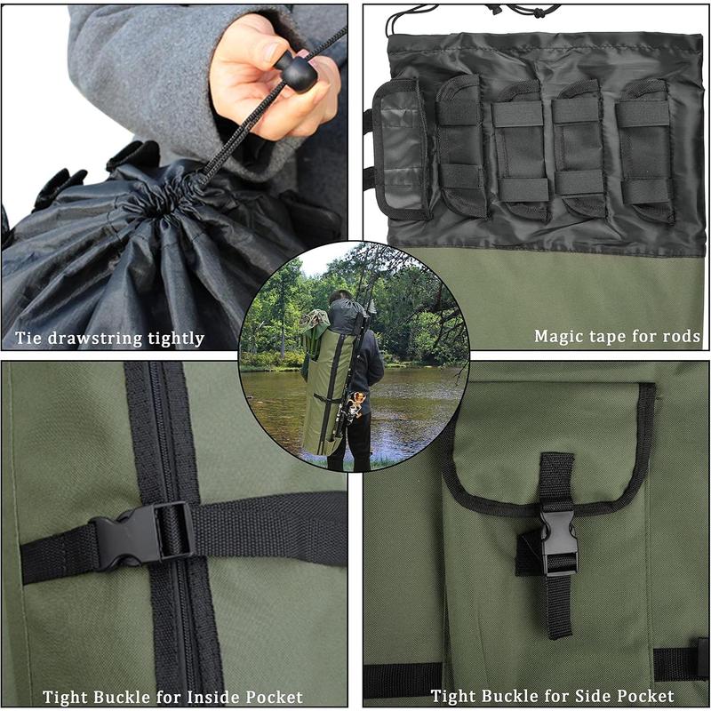 Fishing Rod Carrier Fishing Pole Bag Fishing Rod Case Fishing Bag Fishing Gear Equipment Fishing Rod Bag Travel Carry Case Large Capacity  Fishing Reel Bag Case Fishing Gifts for Men