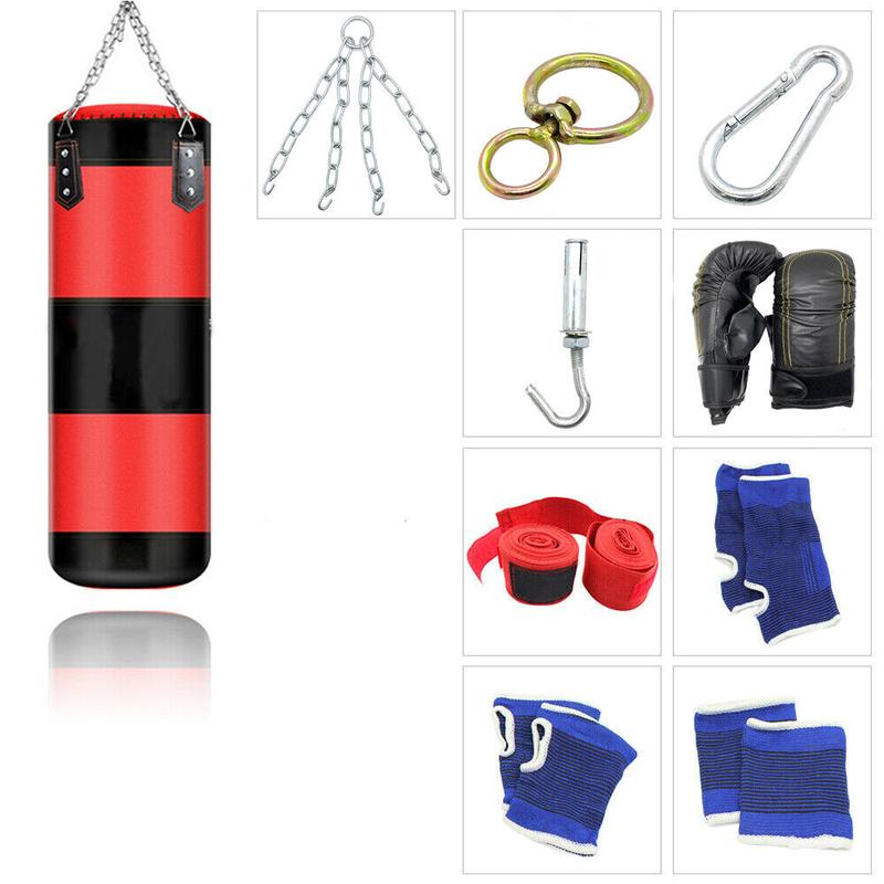 Punching Bag for Adults,Men,Women,Kids, Hanging Punching Bag with Boxing Gloves, Chains, Wristband, Heavy Boxing Bag for Training, Karate, Kickboxing, Muay Thai -Unfilled