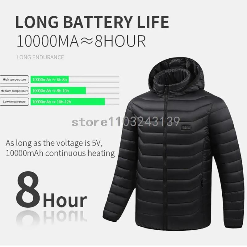 Heated Jacket Autumn Winter Men's Women's Warm Vest Vests Coat USB Electric Heating Hunting Hiking Camping Christmas gift