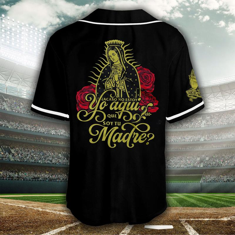 Madre Mia Baseball Jersey, Virgen de Guadalupe Mexico Jersey Summer Jersey for Men and Women, Baseball Jersey Style