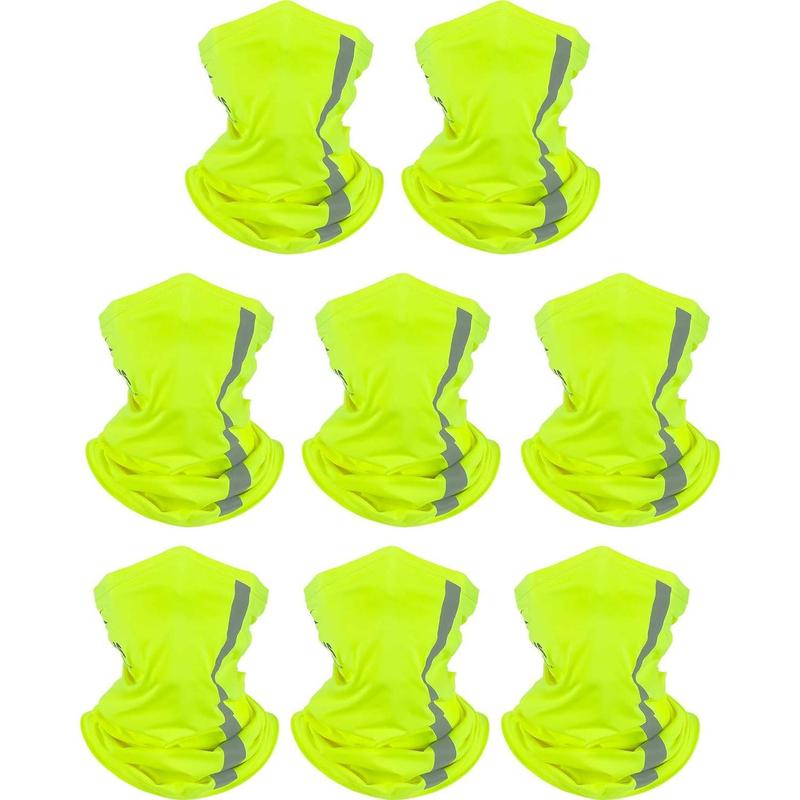 8 counts Reflective Neck Gaiter for Men  Face Cover Breathable  for Cycling Sun Protection Outdoor Sports