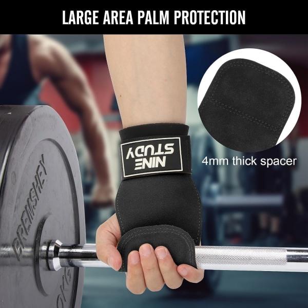 Weightlifting strap, double-layer leather wrist support strap, anti slip grip, weightlifting gym strength training wristband