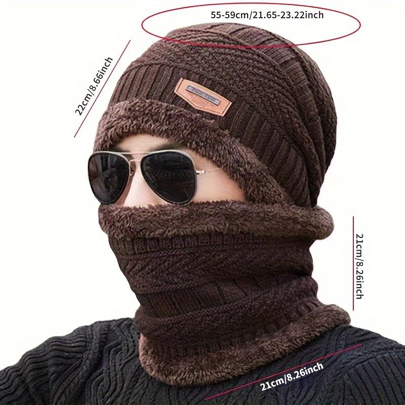 2 Pieces Winter Outdoor Cycling Anti-cold Ear-warming Protection Knitted Hat And Neck Gaiter Set, Outdoor Sports Commuting Warm Hat For Men And Women