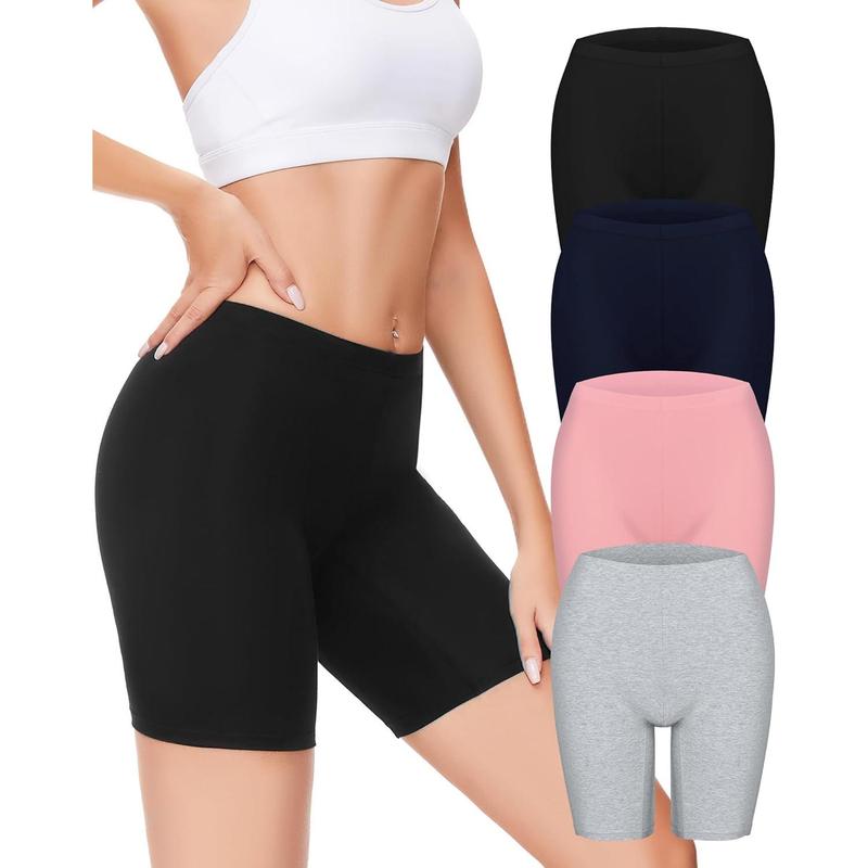 Womens Cotton  Shorts Underwear Anti Chafing Shorts Women Cotton Biker Shorts Women 4 Pack