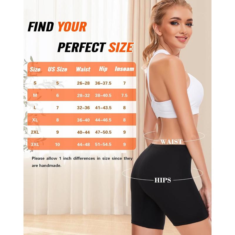 Womens Cotton  Shorts Underwear Anti Chafing Shorts Women Cotton Biker Shorts Women 4 Pack