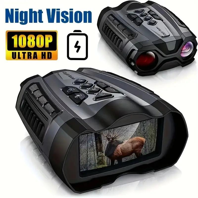 [Night Vision Binoculars]Single Pack Ultra HD 1080P Infrared Night Vision Binoculars, 10X Digital Zoom, Portable Dual-Use Day & Night Scope, 25mm Objective Lens, High-Index Plastic, with 4000mAh Battery, 7 Adjustable Modes, USB Rechargeable for Hunting