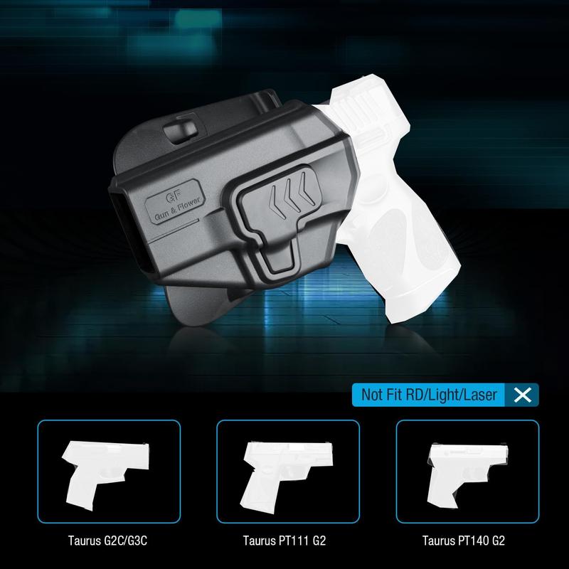 Gun&Flower OWB Thumb Release Holster Fit Taurus G2C G3C, Taurus Millennium G2 PT111   G2 PT140 Compatible with Red Dot Optics, Left Hand