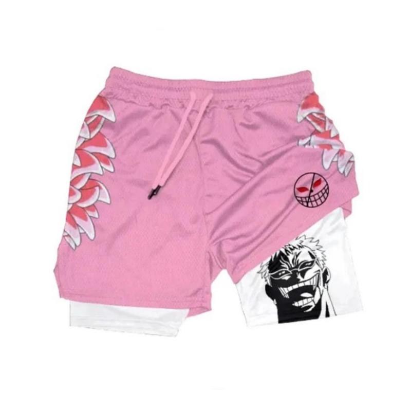 Summer Men Streetwear Anime High Waist Oversize Breathable Gym Short Pants Men's Daily Training Fitness Workout Track Shorts