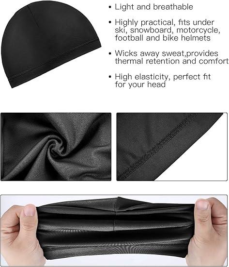 1 2 3 4 6 piece skull cap helmet, ice silk cycling cap for men and women