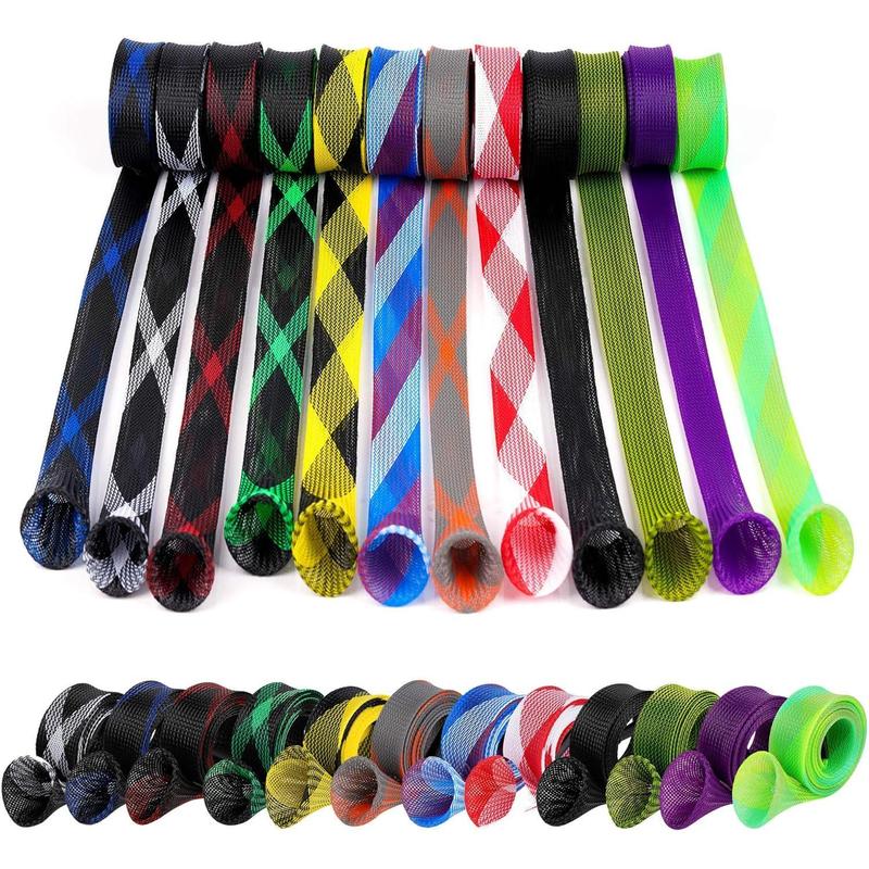 12Pcs Rod Sock Fishing Rod Sleeve, Cover Braided Mesh Rod Protector Pole Gloves Fishing Tools. Flat or Pointed End Spinning or Casting Rods. for Casting Sea Fishing Rod Spinning Fishing Rod