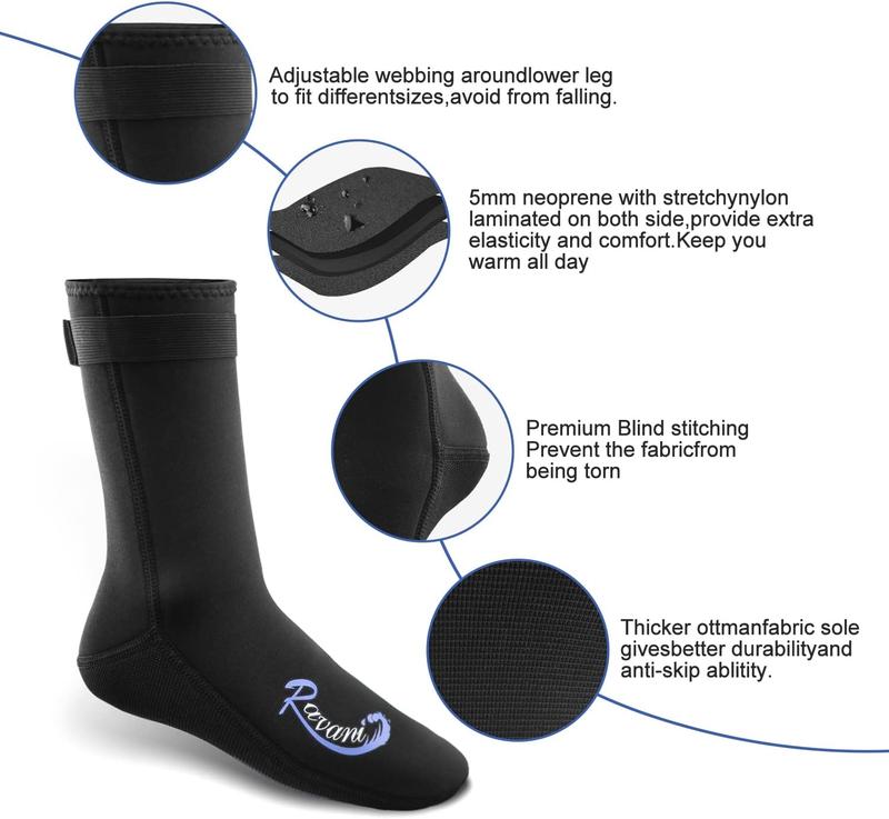 Neoprene Wading Socks,Dive Socks Men Women,Ottman Fabric Sole Provides Extra Durability