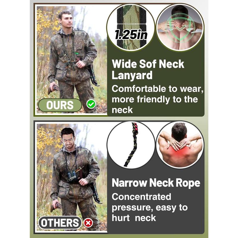 Duck Call Lanyard - Duck Whistle Hunting Accessories with 10 Removable Loops, Camo Woven Goose Call Carry, Christmas Predator Gifts Hunter - Wiut Duck Call