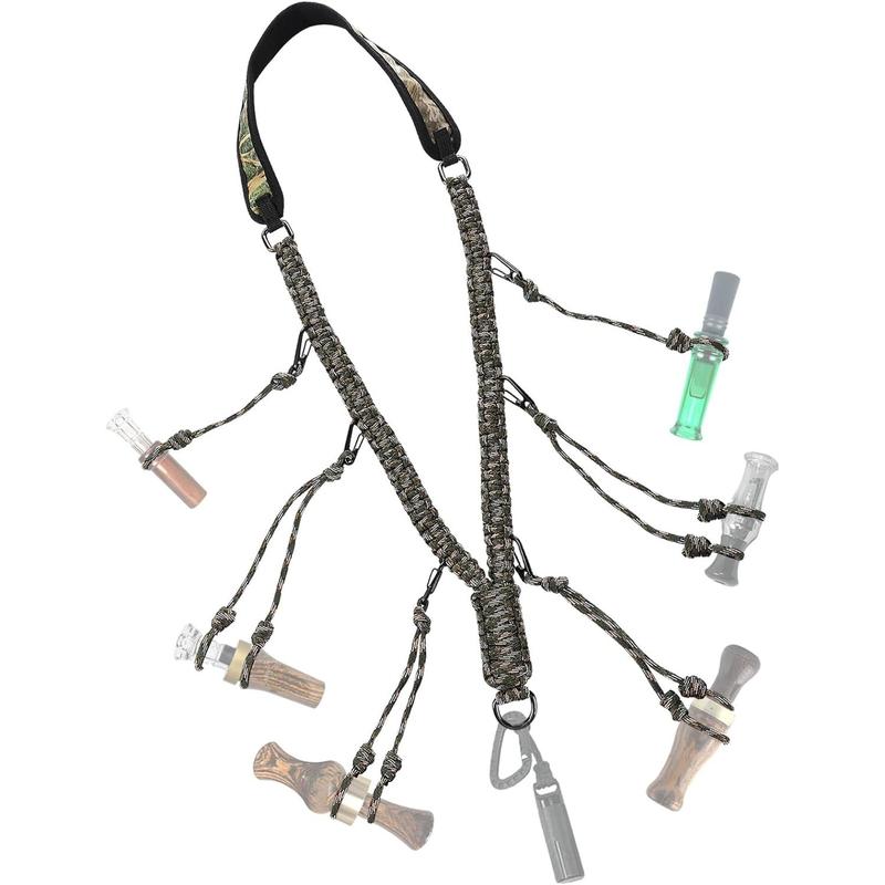 Duck Call Lanyard - Duck Whistle Hunting Accessories with 10 Removable Loops, Camo Woven Goose Call Carry, Christmas Predator Gifts Hunter - Wiut Duck Call