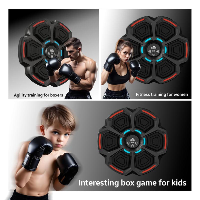 2024 New Model Smart Music Boxing Machinefor Adults and Kids, Training Machine with LEDElectronic Wall Mounted, Home Indoor WorkoutEquipment with Premium Boxing Gloves