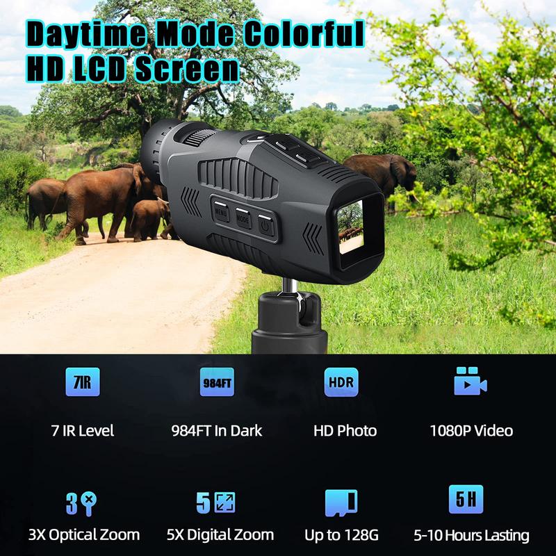 GARVEE Night Vision Goggles 1080p Digital Night Vision Monocular for Dark Travel Infrared Monoculars Save Photos Videos