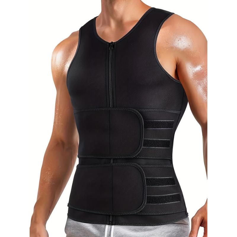 Mens High-Intensity Sweat Boosting Compression Vest - Ultimate Workout Support with Comfortable Back Compression & Waist Trimmer Tank Top for Fitness Enthusiasts