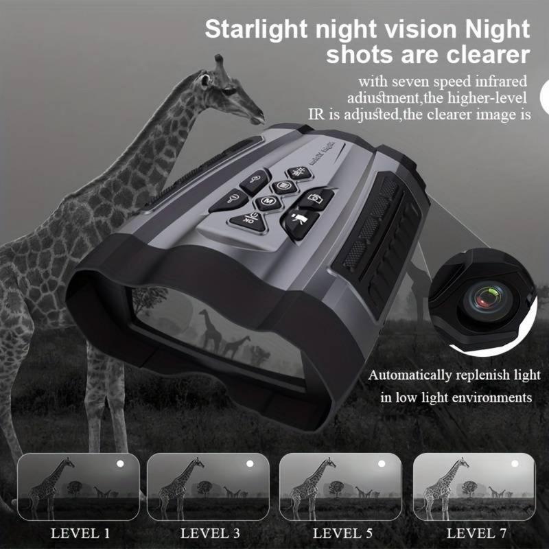 [Night Vision Binoculars]Single Pack Ultra HD 1080P Infrared Night Vision Binoculars, 10X Digital Zoom, Portable Dual-Use Day & Night Scope, 25mm Objective Lens, High-Index Plastic, with 4000mAh Battery, 7 Adjustable Modes, USB Rechargeable for Hunting