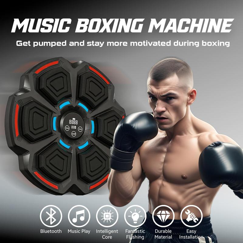 2024 New Model Smart Music Boxing Machinefor Adults and Kids, Training Machine with LEDElectronic Wall Mounted, Home Indoor WorkoutEquipment with Premium Boxing Gloves