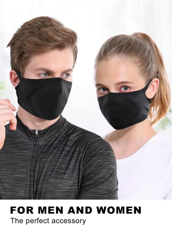 Unisex Solid Color Face Mask,  Reusable Breathable Face Cover, Outdoor Sports Sun Protection Half Mask, Stretch Fabric Face Covering Accessories